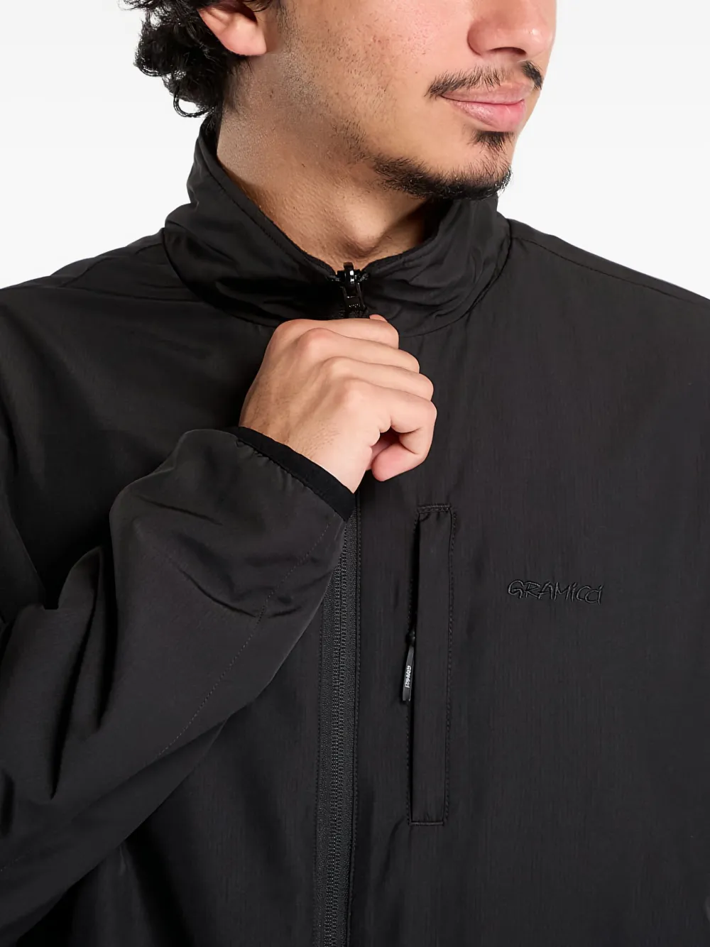 Gramicci Omkeerbaar jack met geborduurd logo Zwart