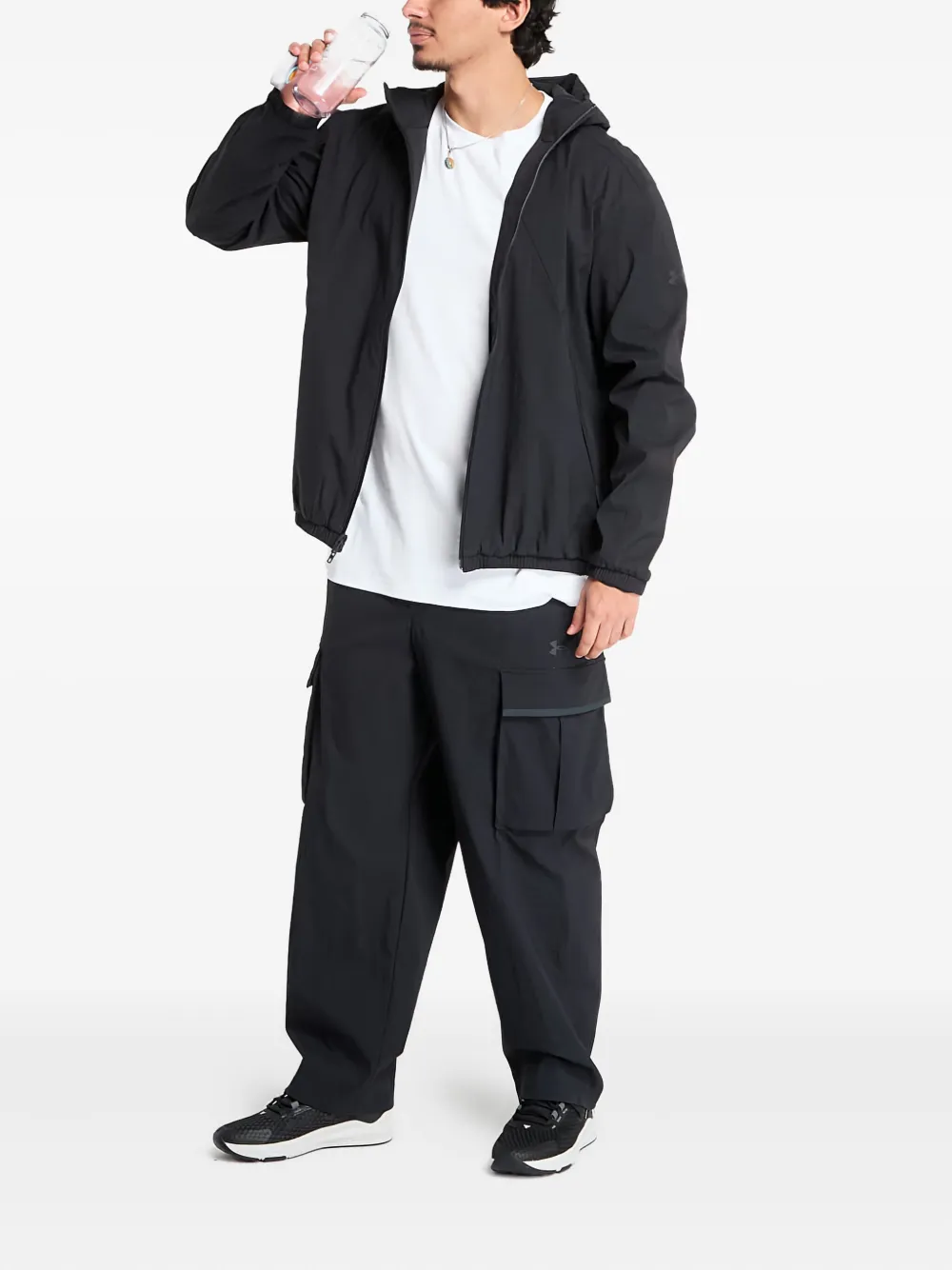 Under Armour Broek met cargo zak en geborduurd logo - Zwart