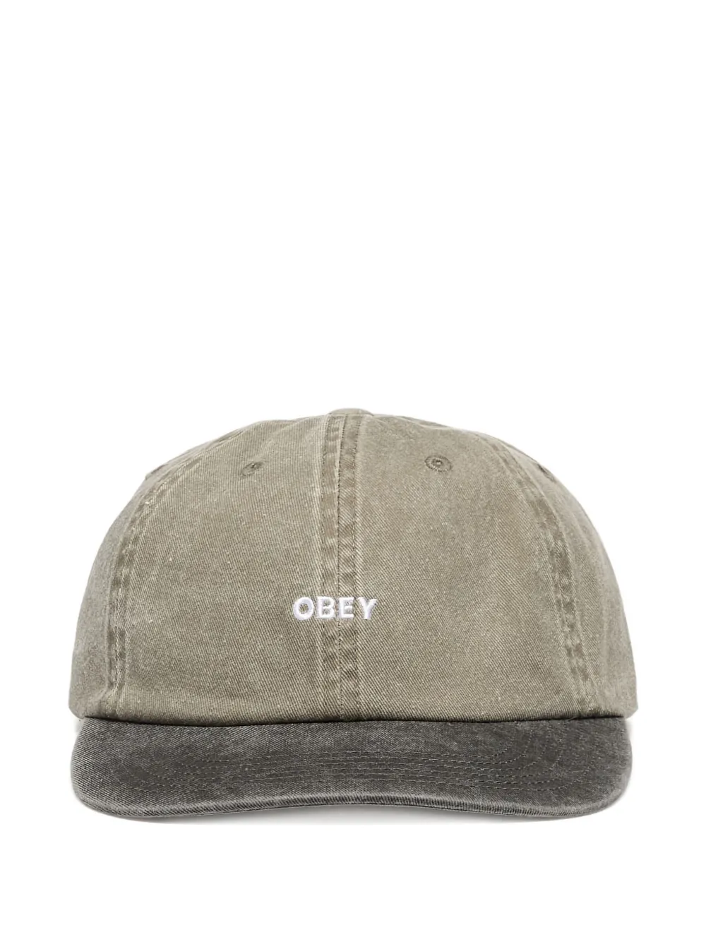 Obey Pigment Bold Panel Strapback Hat In Green