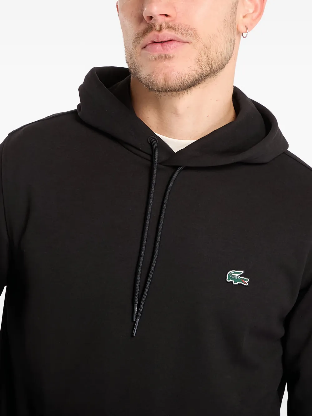 Lacoste Hoodie met logoprint Zwart