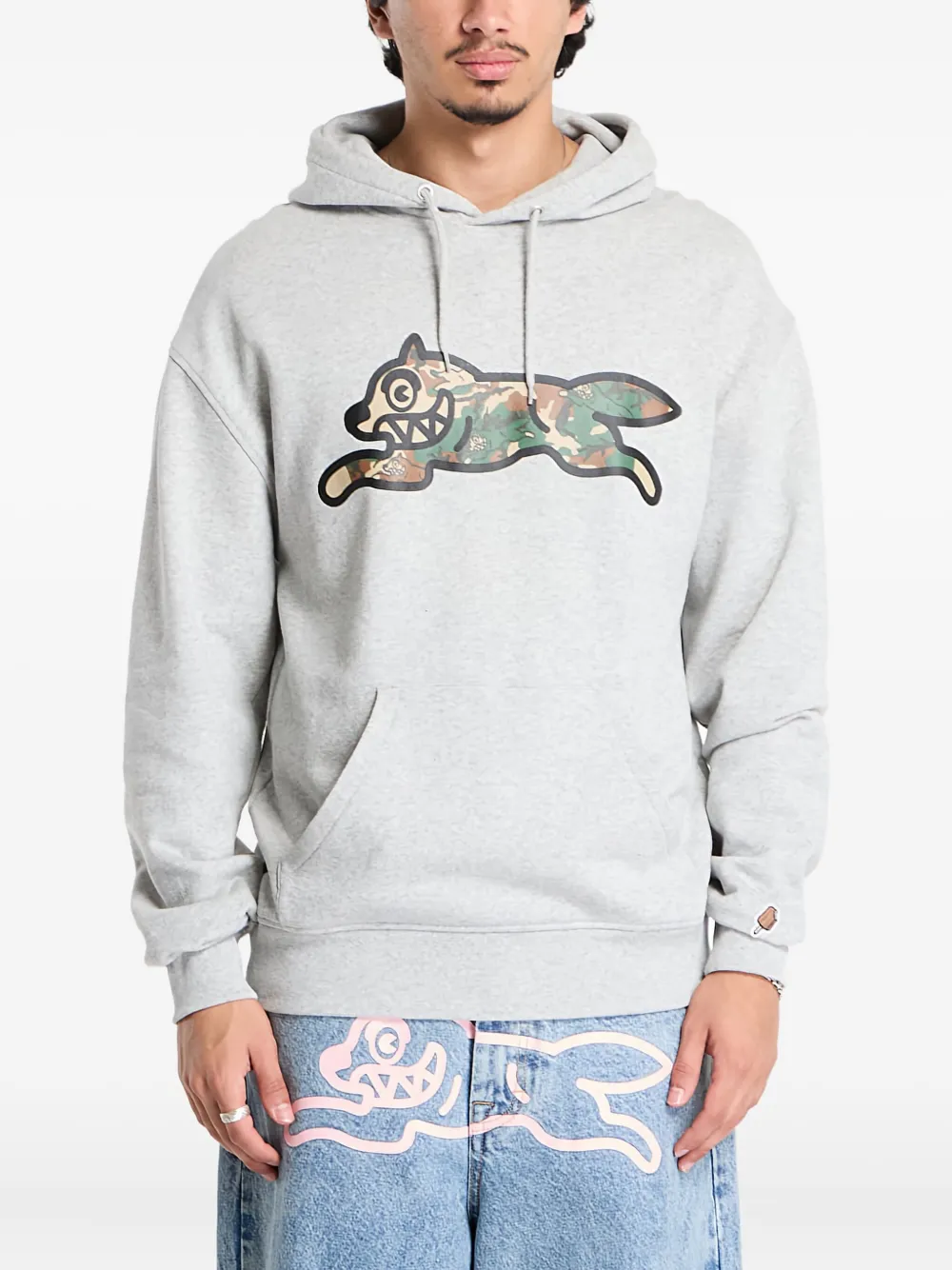Billionaire Boys Club - Ice Cream Running Dog Woodland Camo Hoodie In Gray