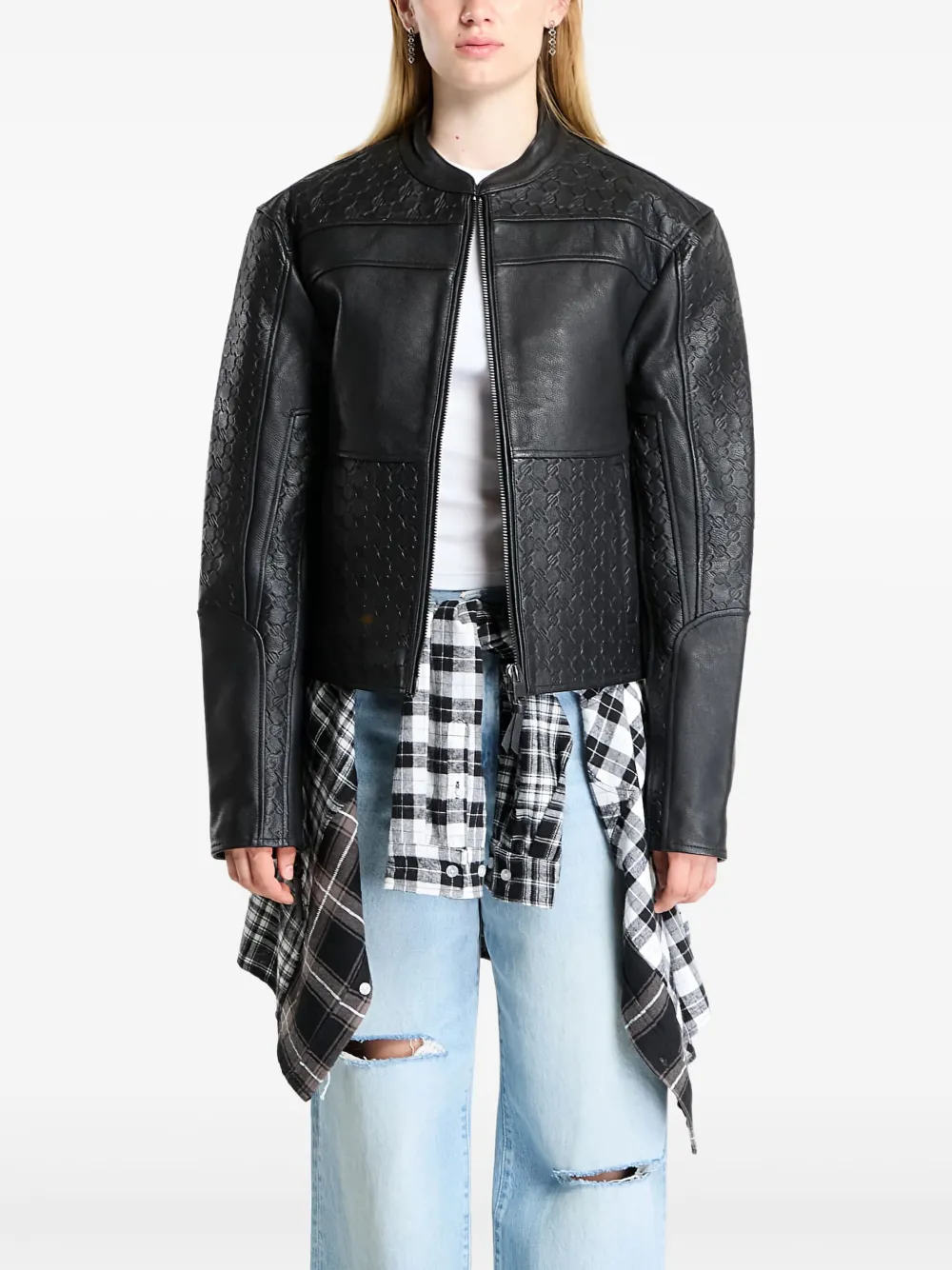 Daily Paper structured leather jacket | negro | Image 1