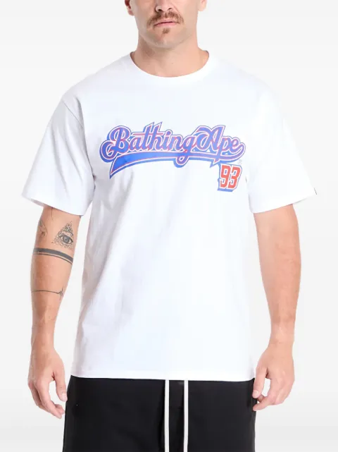 A BATHING APE® baseball-logo-print cotton T-shirt