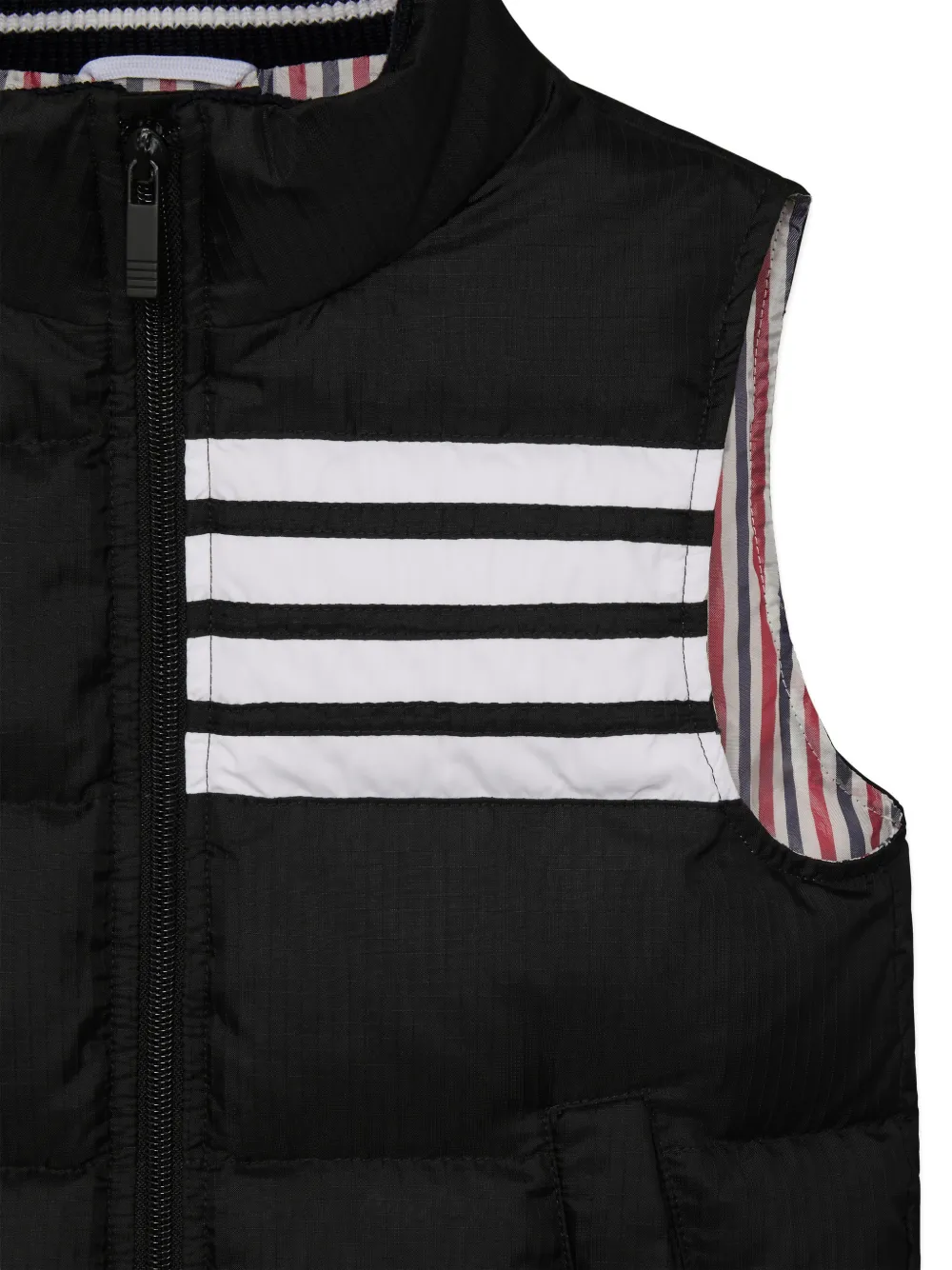 Thom Browne Kids Bodywarmer met vier strepen Zwart