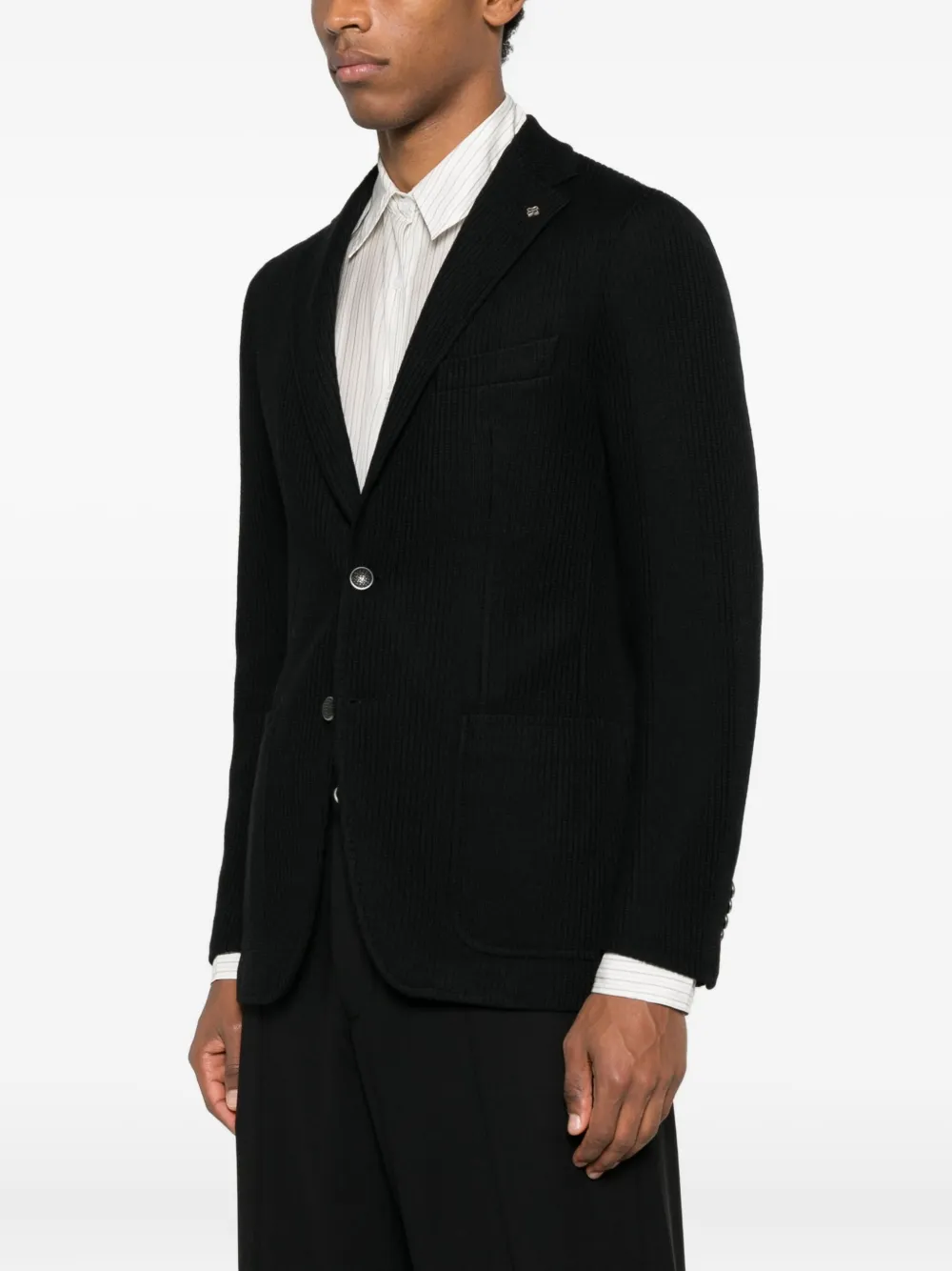 Tagliatore Buttoned Jacket In Black
