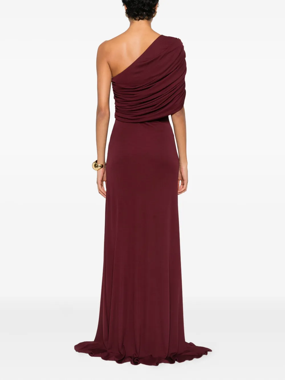 Giambattista Valli Draped One-shoulder Dress In Red