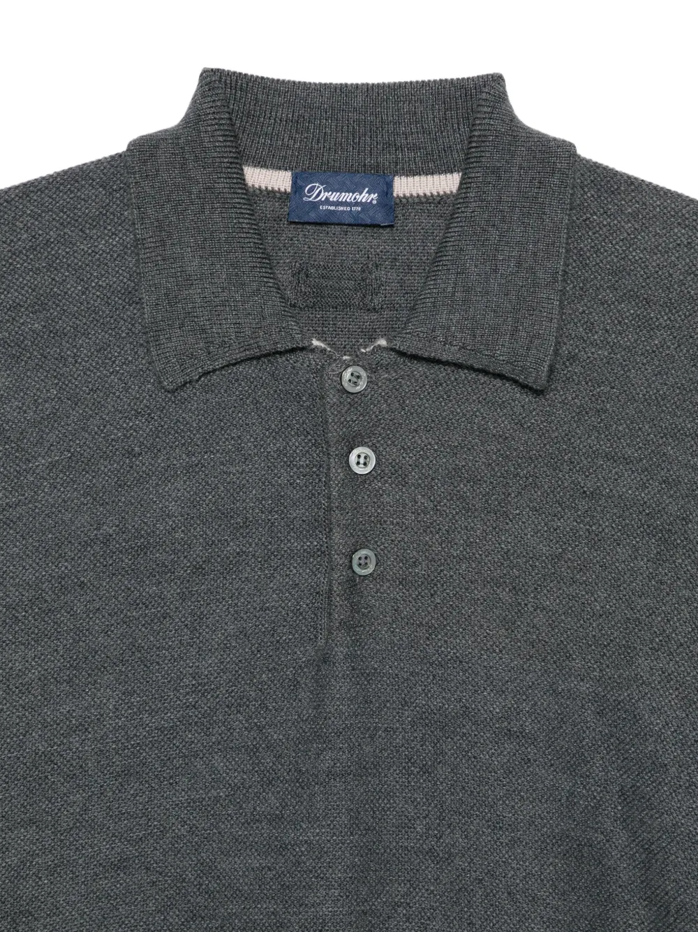 Drumohr Poloshirt met knopen Grijs