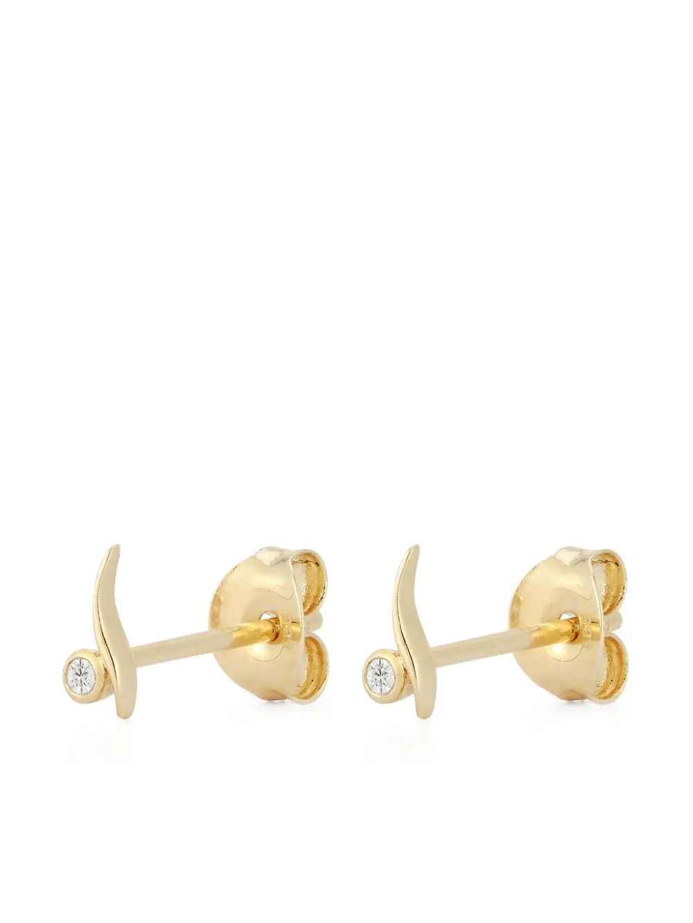 Mateo 14k yellow diamond point wave studs | Gold | Image 1