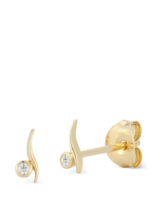 Mateo Point Wave Diamond Earrings in Gold