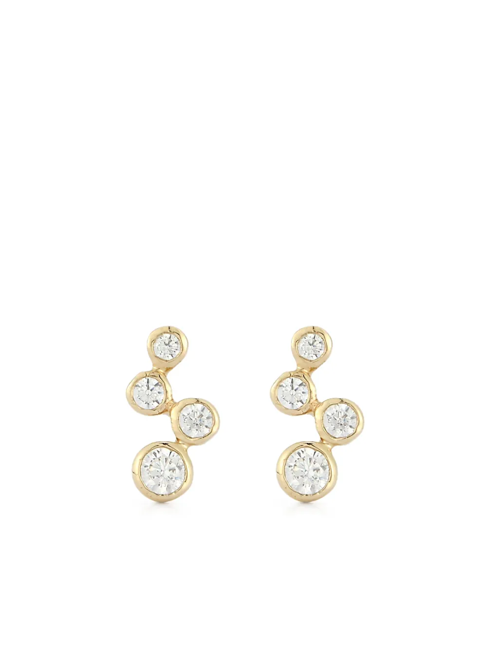 Mateo aretes en oro amarillo de 14kt con diamantes | dorado | Image 1