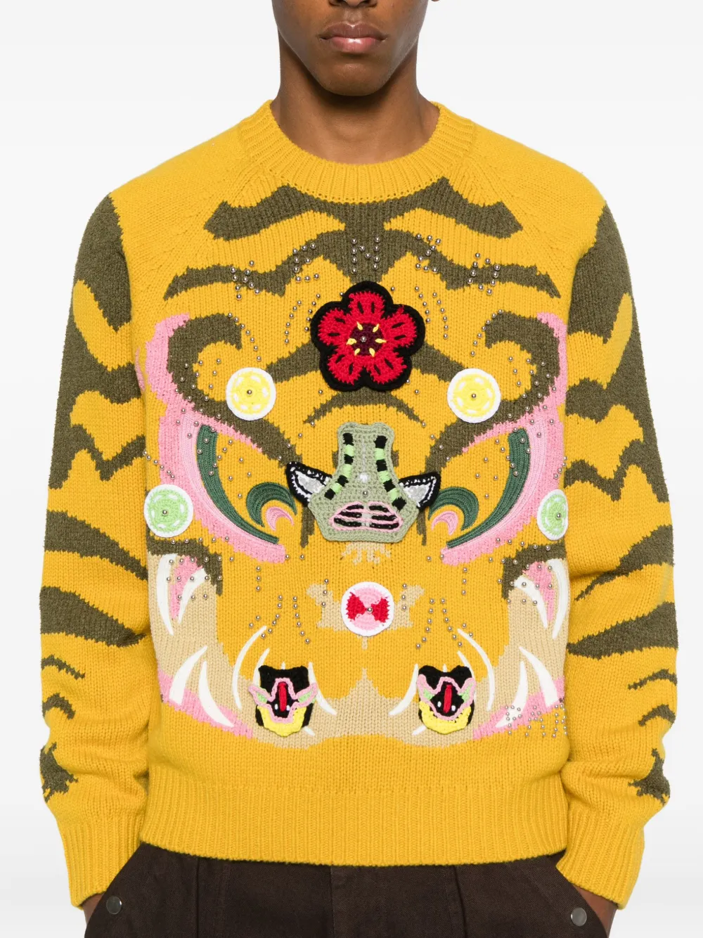 Kenzo Trui verfraaid met tijger Geel
