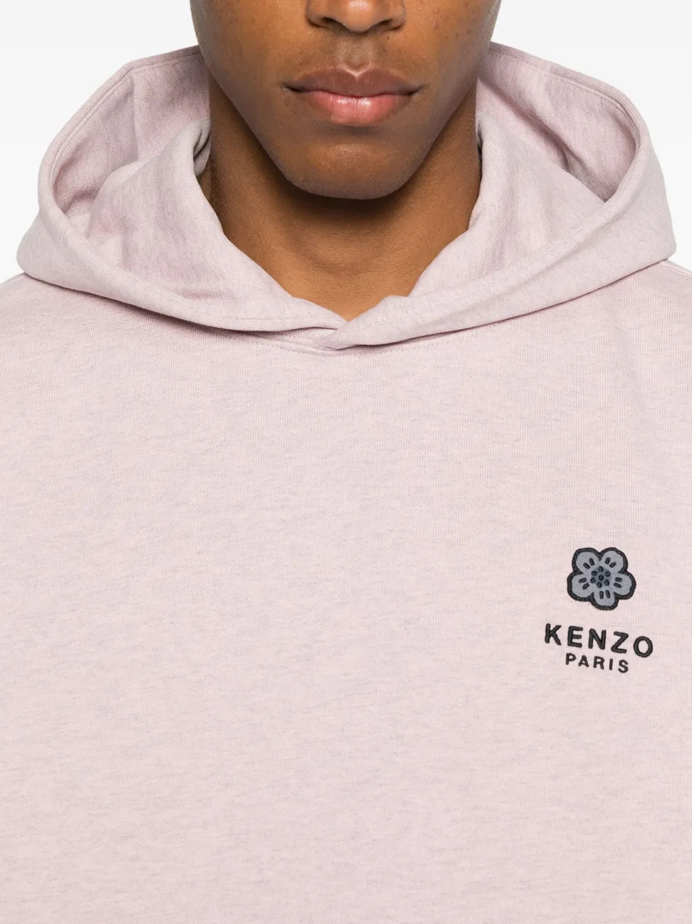 Kenzo Logo-embroidered Hoodie In Pink
