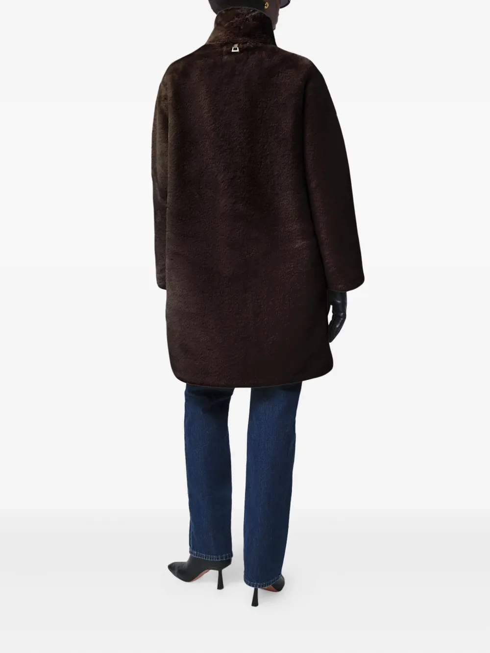 Apparis Blair Funnel-neck Coat In Brown