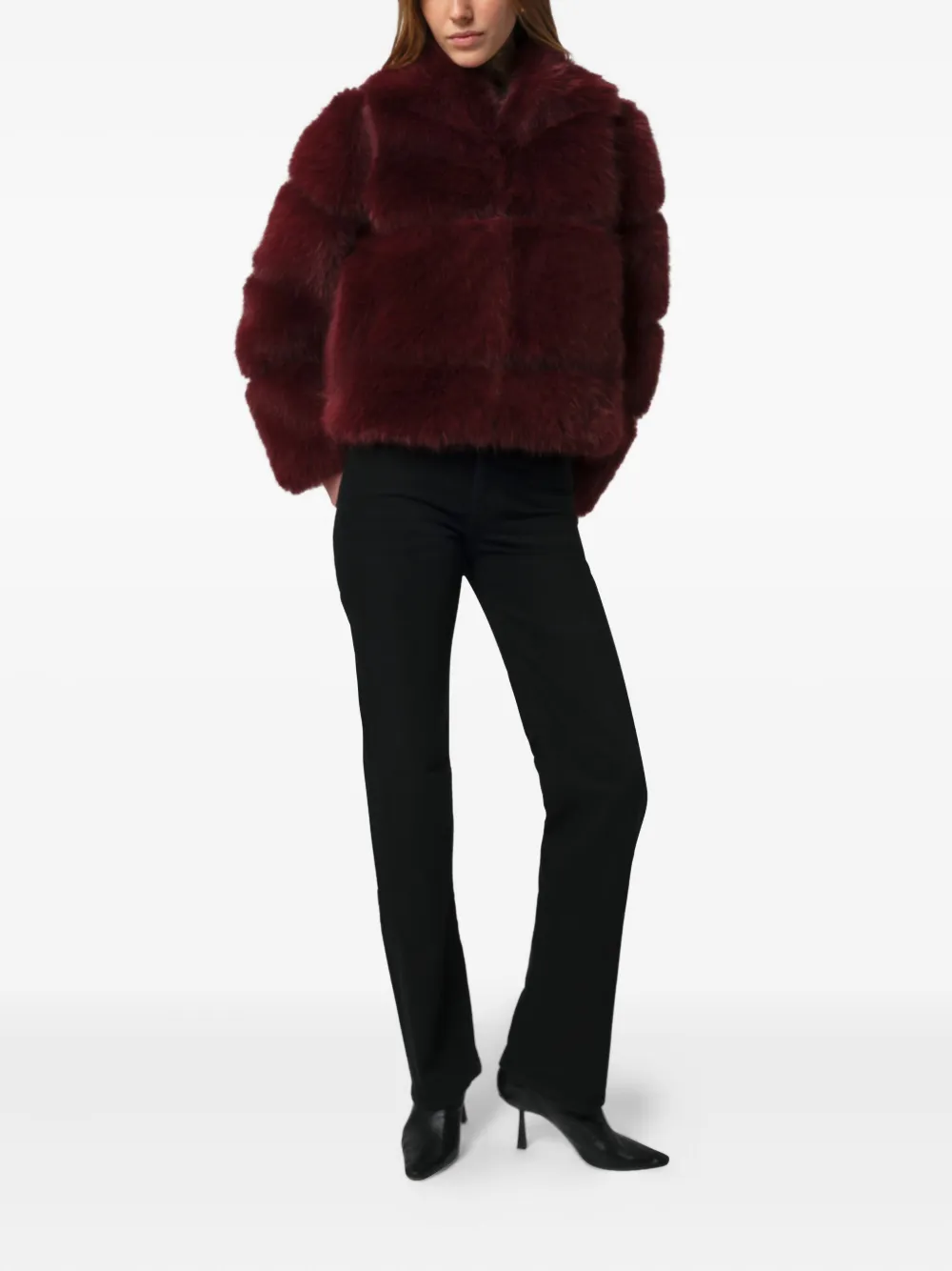 Apparis Sai Collared-neckline Coat In Red
