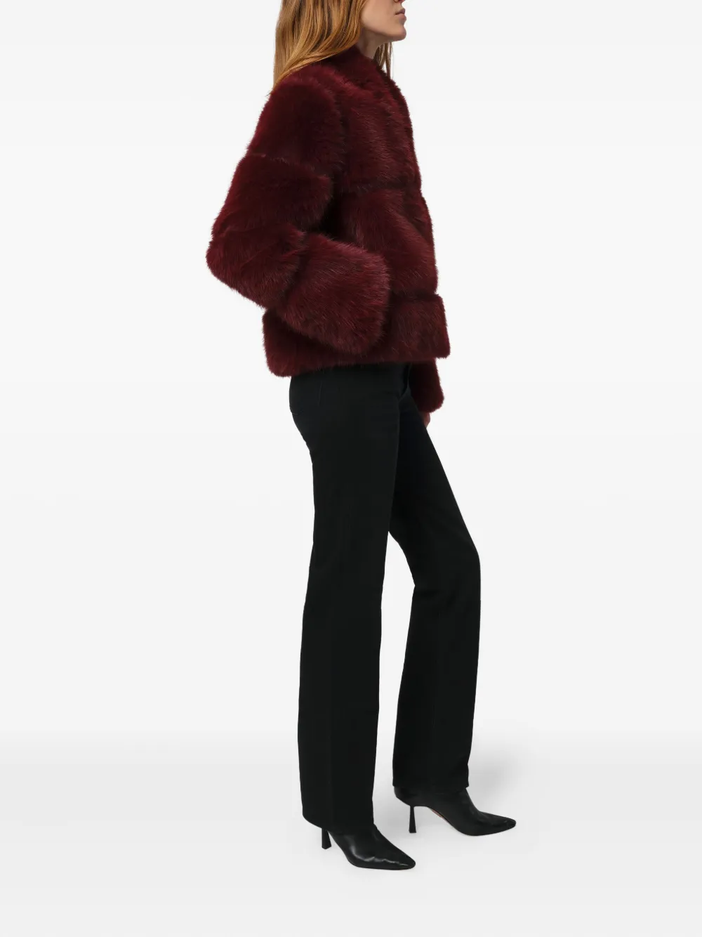 Apparis Sai Collared-neckline Coat In Red
