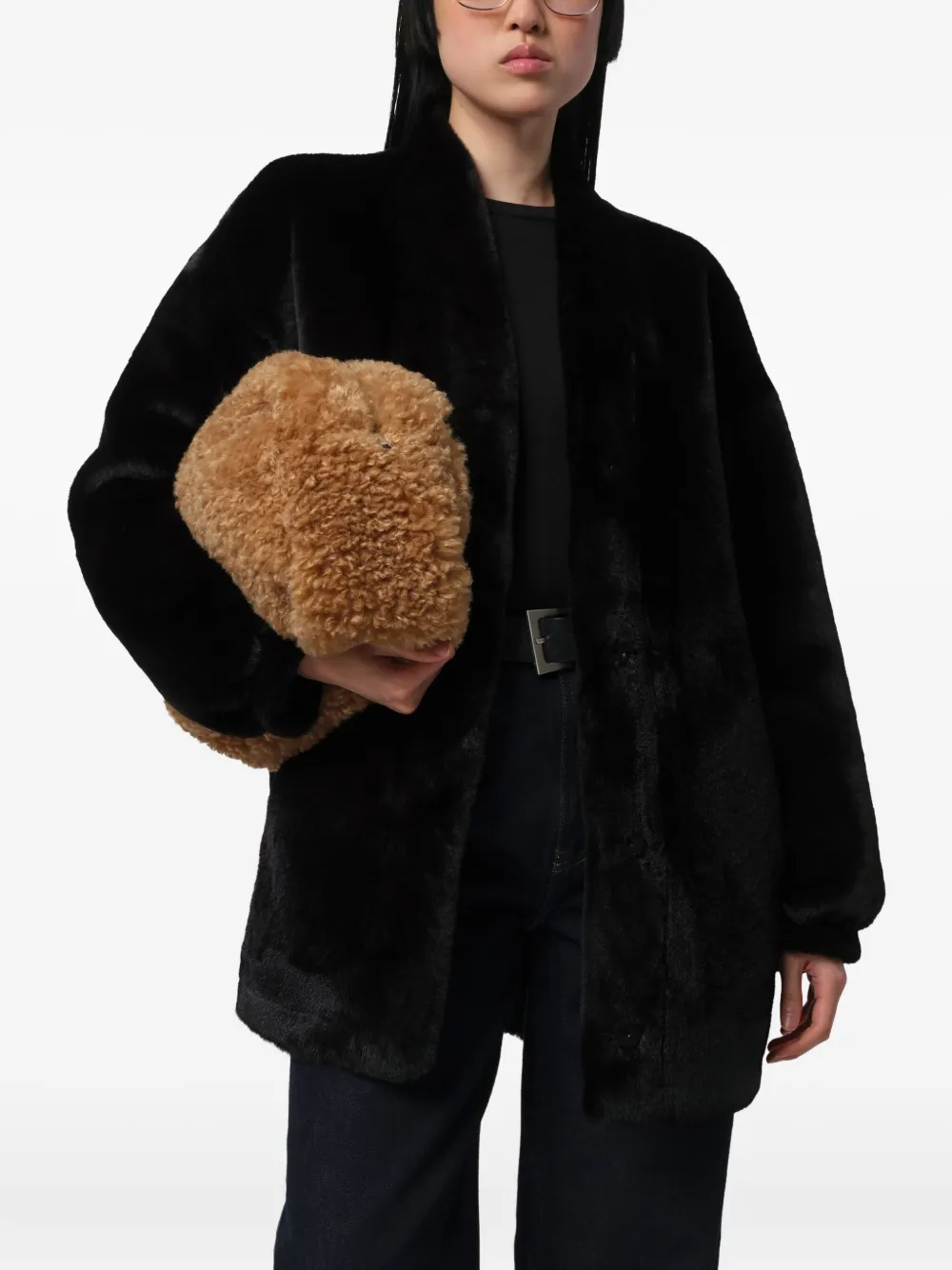 Apparis Jane Single-breasted Coat In Black