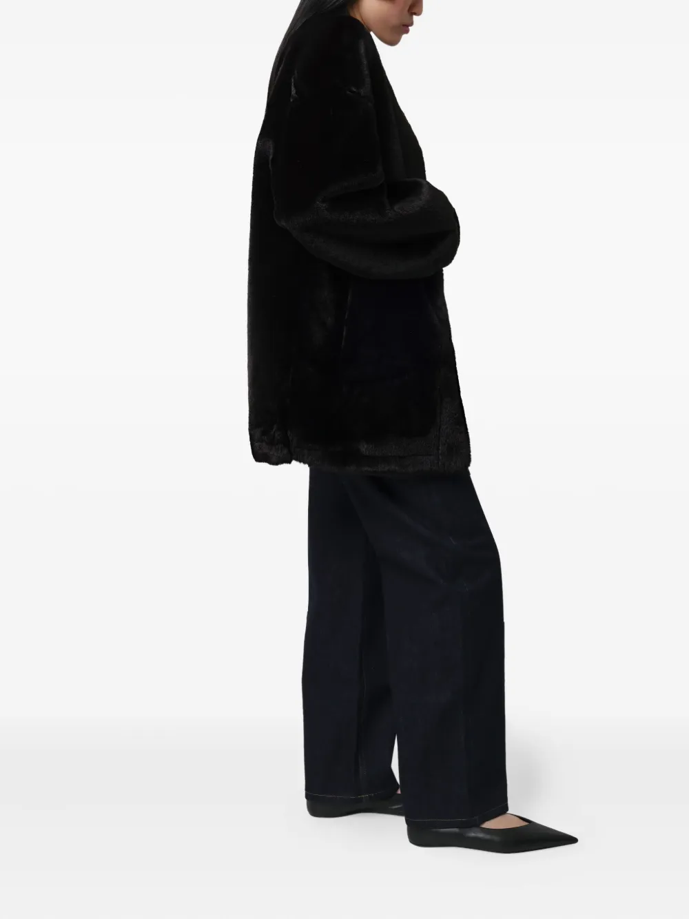 Apparis Jane Single-breasted Coat In Black