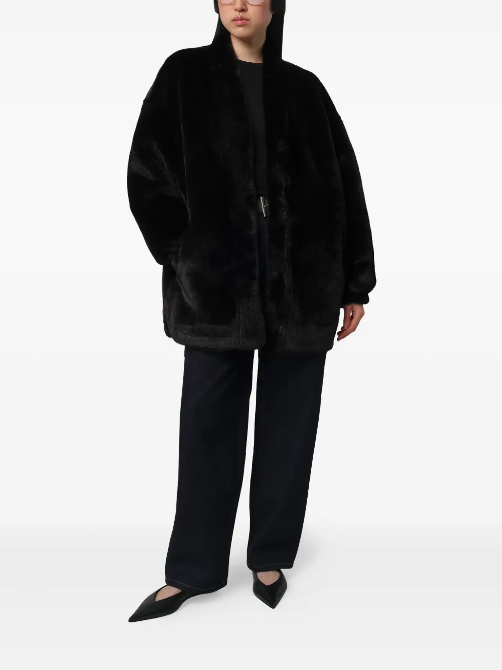 Apparis Jane Single-breasted Coat In Black