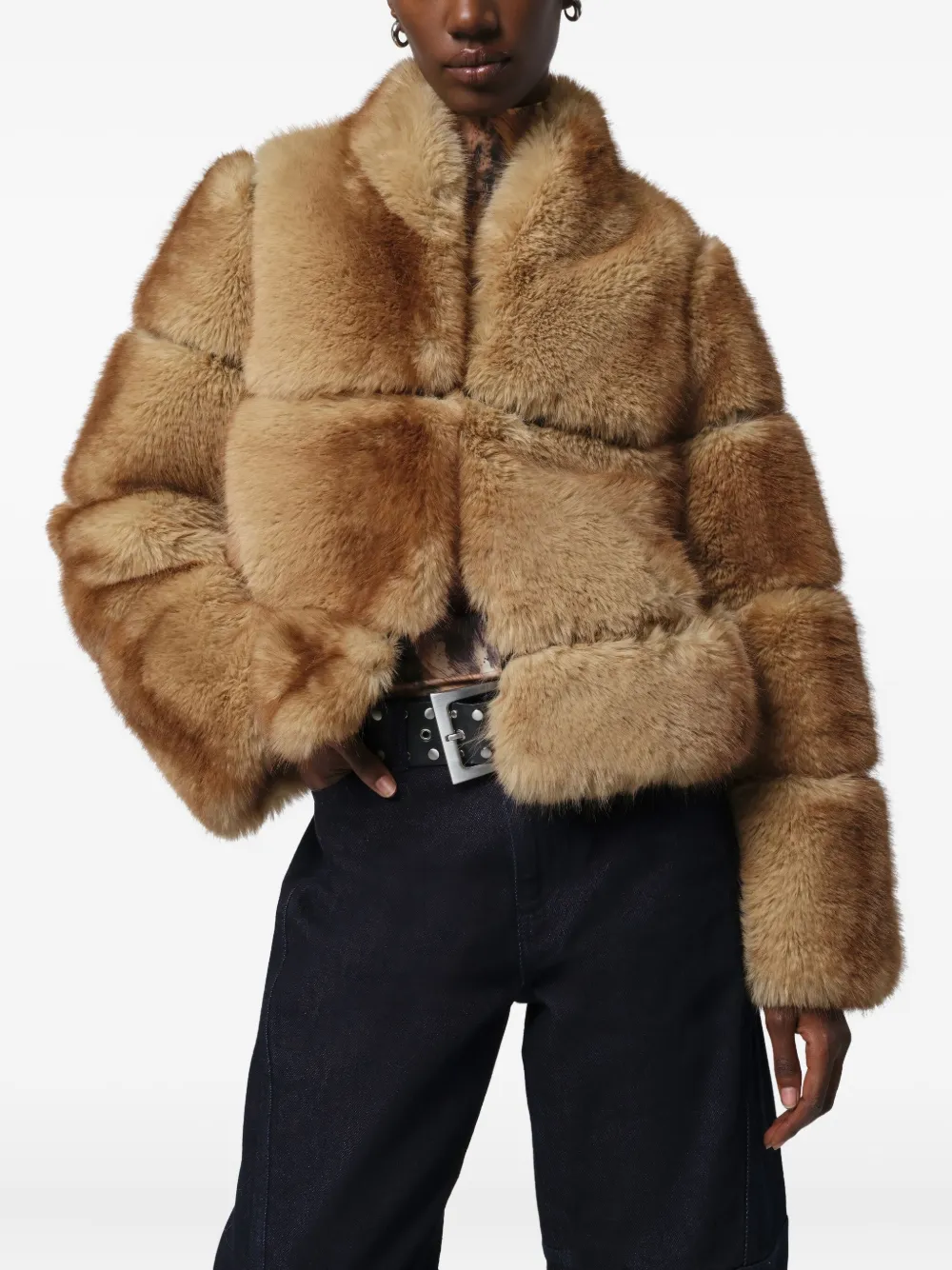 Apparis Sai Panelled Jacket In Brown