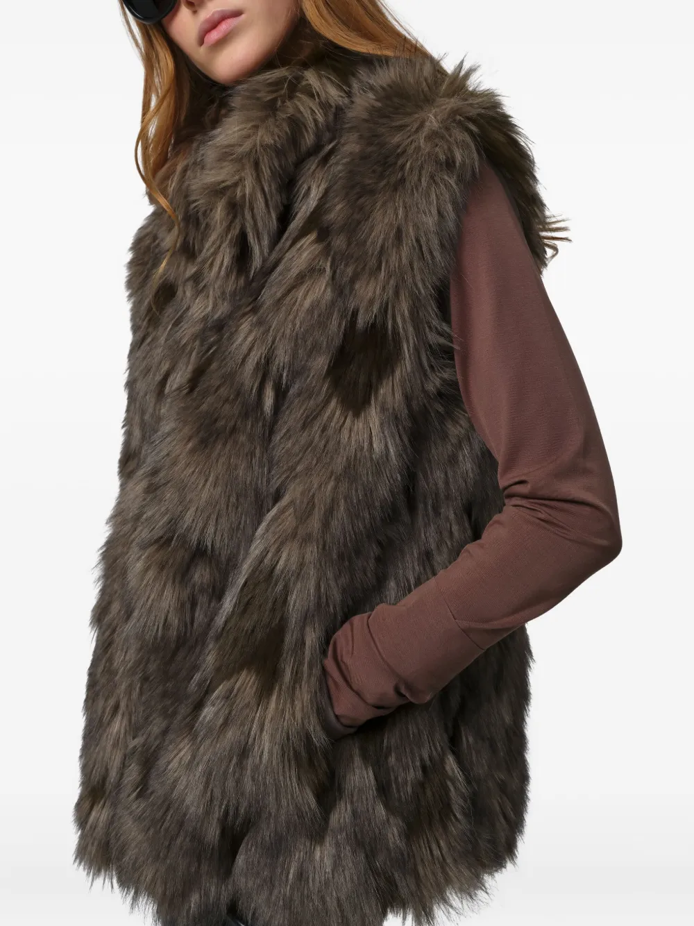 Apparis Laila Sleeveless Vest In Brown