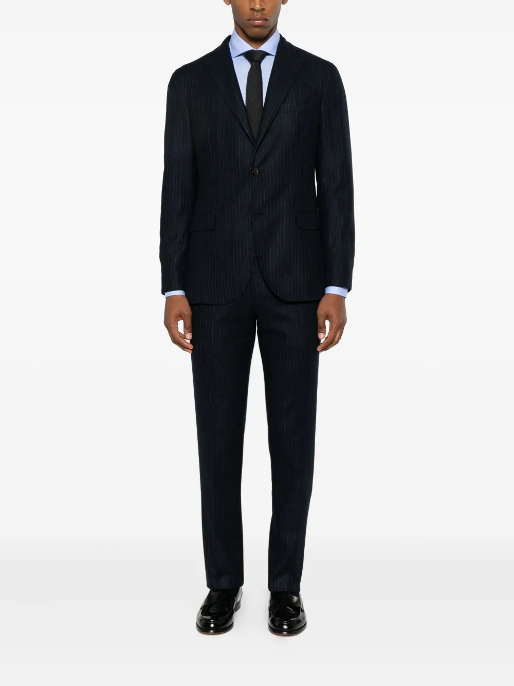 BORRIELLO NAPOLI pointed-collar shirt - Blauw