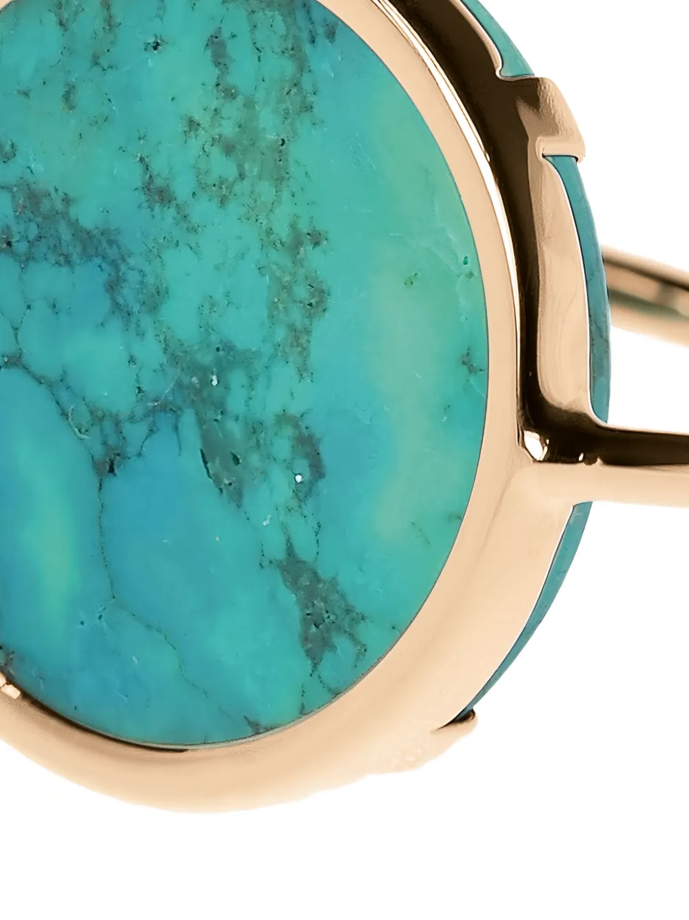 Ginette Ny 18k Rose Gold Turquoise Fallen Sky Disc Ring In Blue