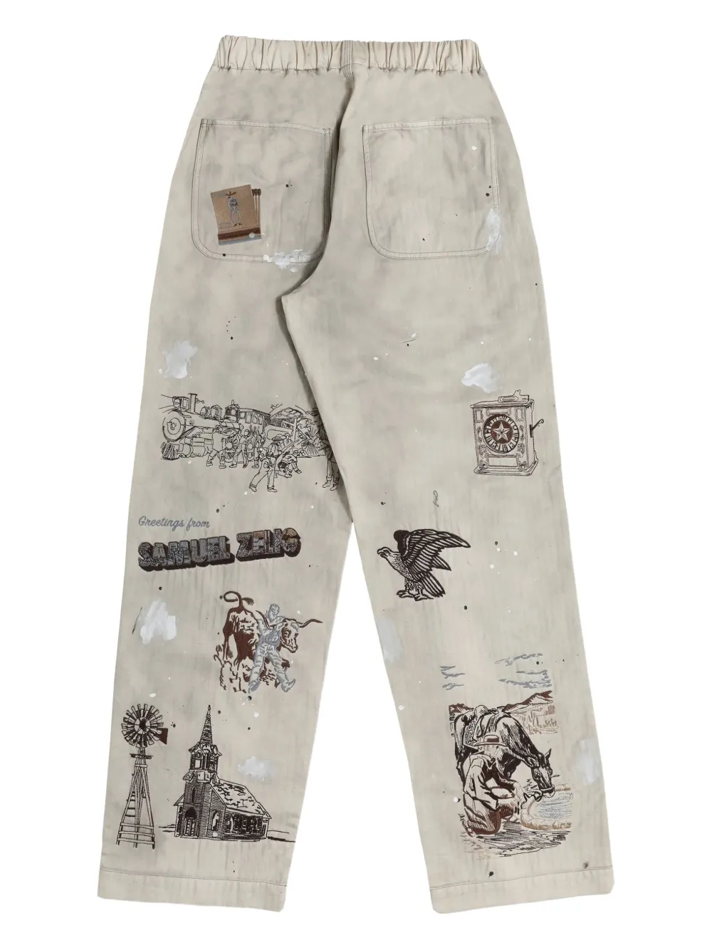Samuel Zelig printed western trousers - Beige