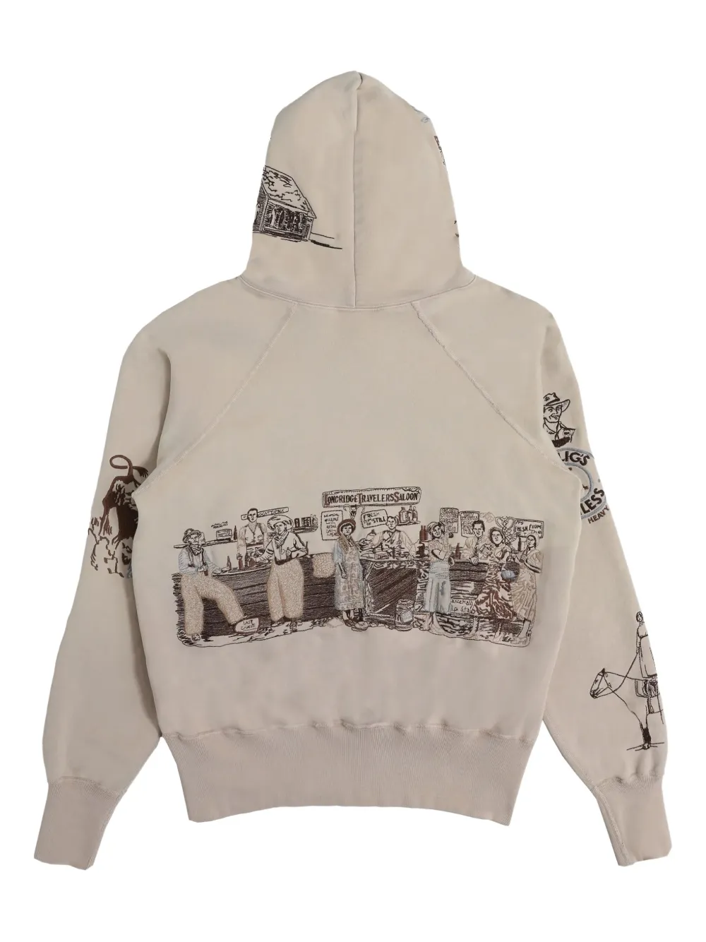 Samuel Zelig Embroidered Western Hoodie In Neutral