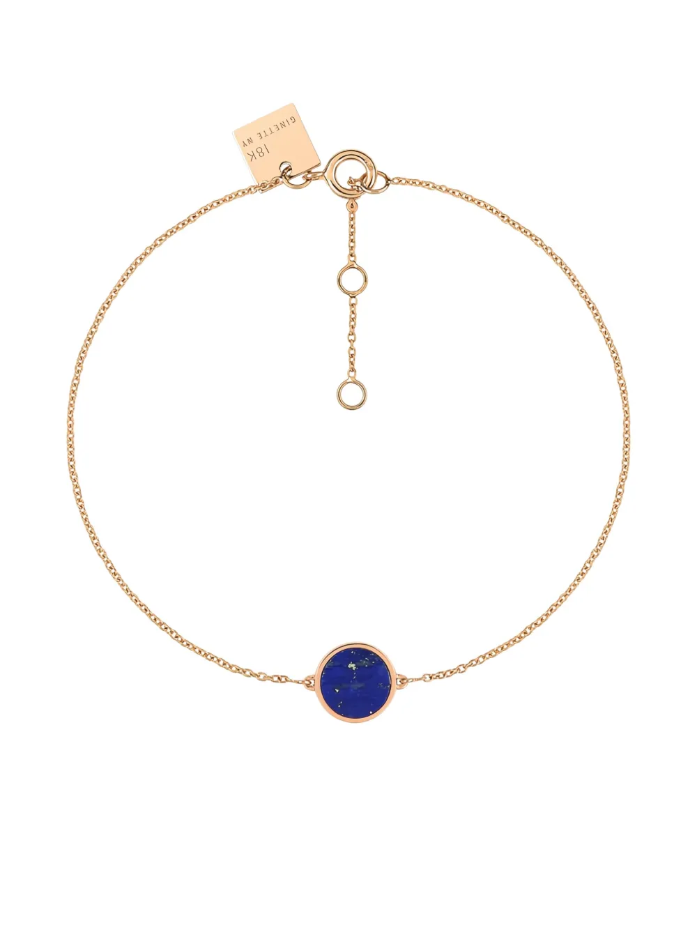 Ginette Ny 18k Rose Gold Lapis Disc Bracelet