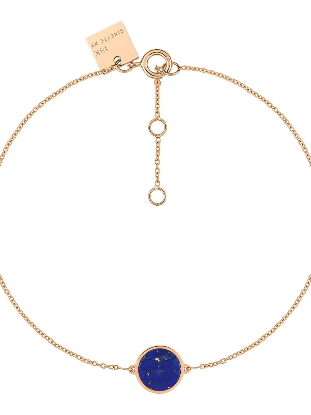 Ginette Ny 18k Rose Gold Lapis Disc Bracelet In Gold