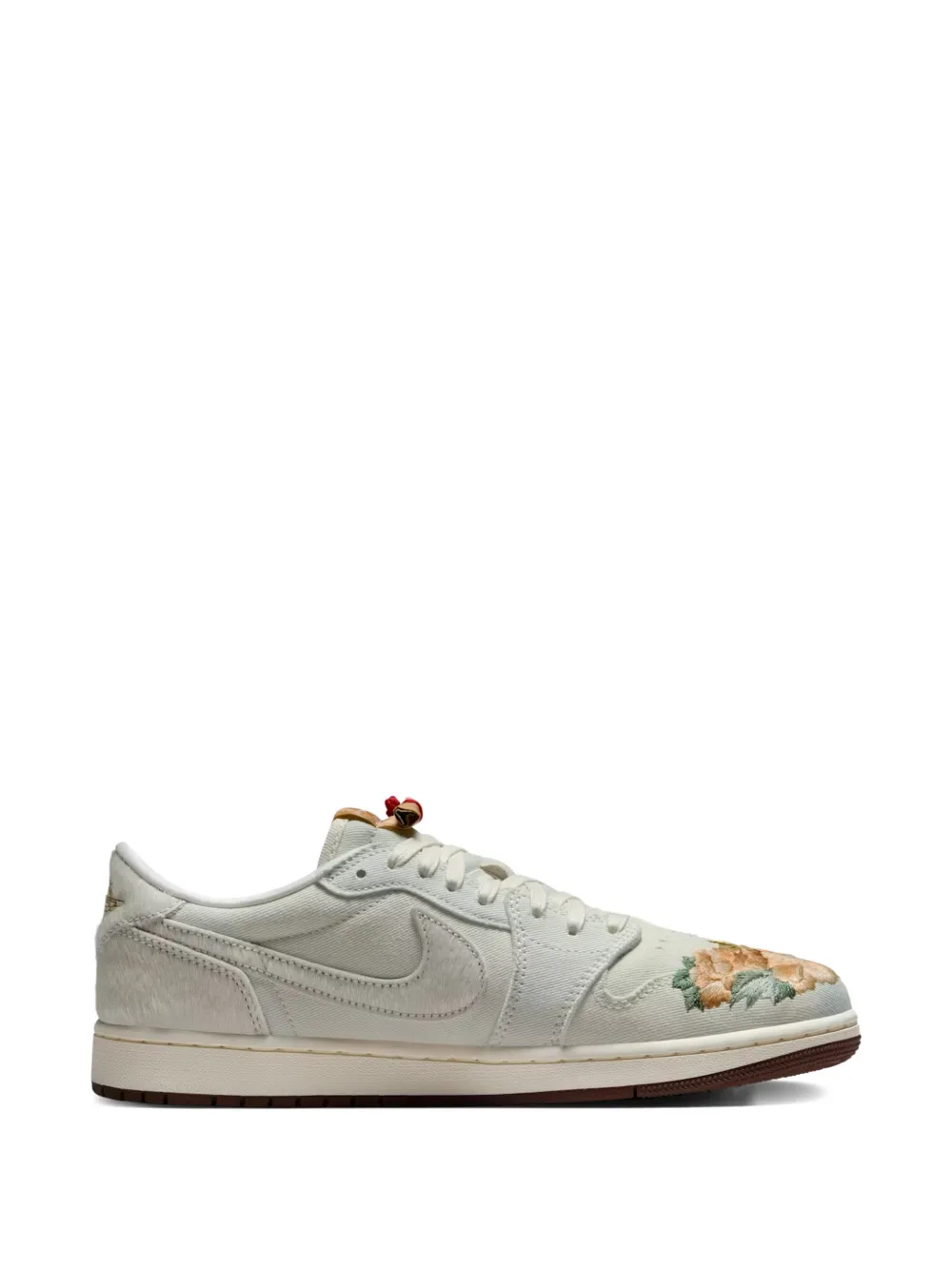 Jordan Air 1 low-top sneakers met geborduurde bloemen Wit