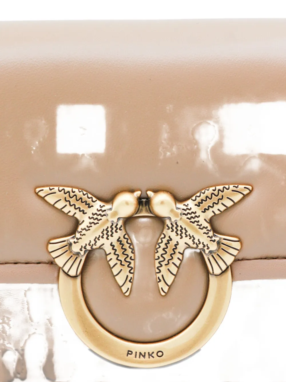 Pinko Small Love Bag Leather Cross Body Bag In Neutral