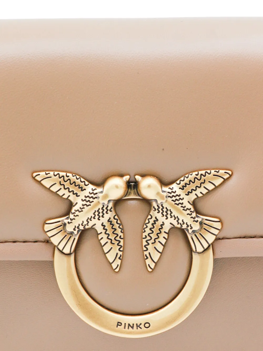 PINKO Kleine Love Bag leren crossbodytas Beige