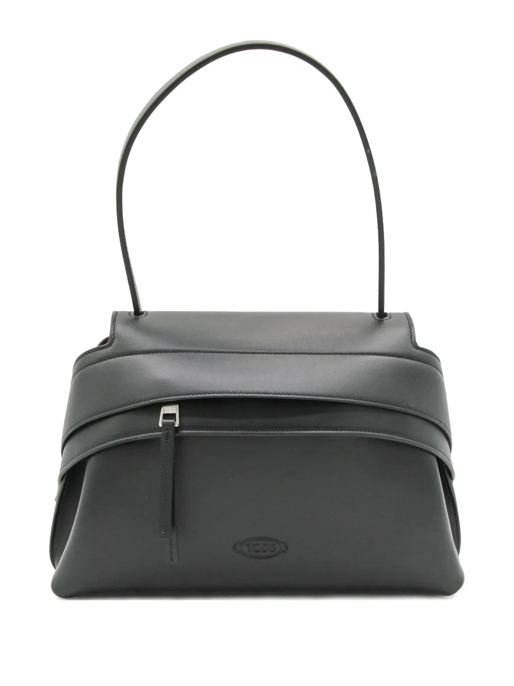 Tod's Small Wave Leather Shoulder Bag In Black