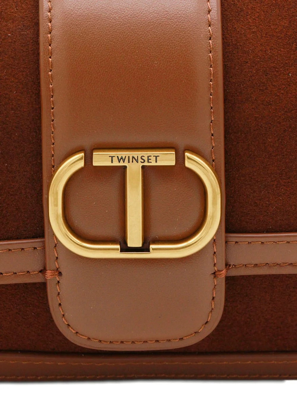 Twinset Logo-plaque Shoulder Bag In Burgundy