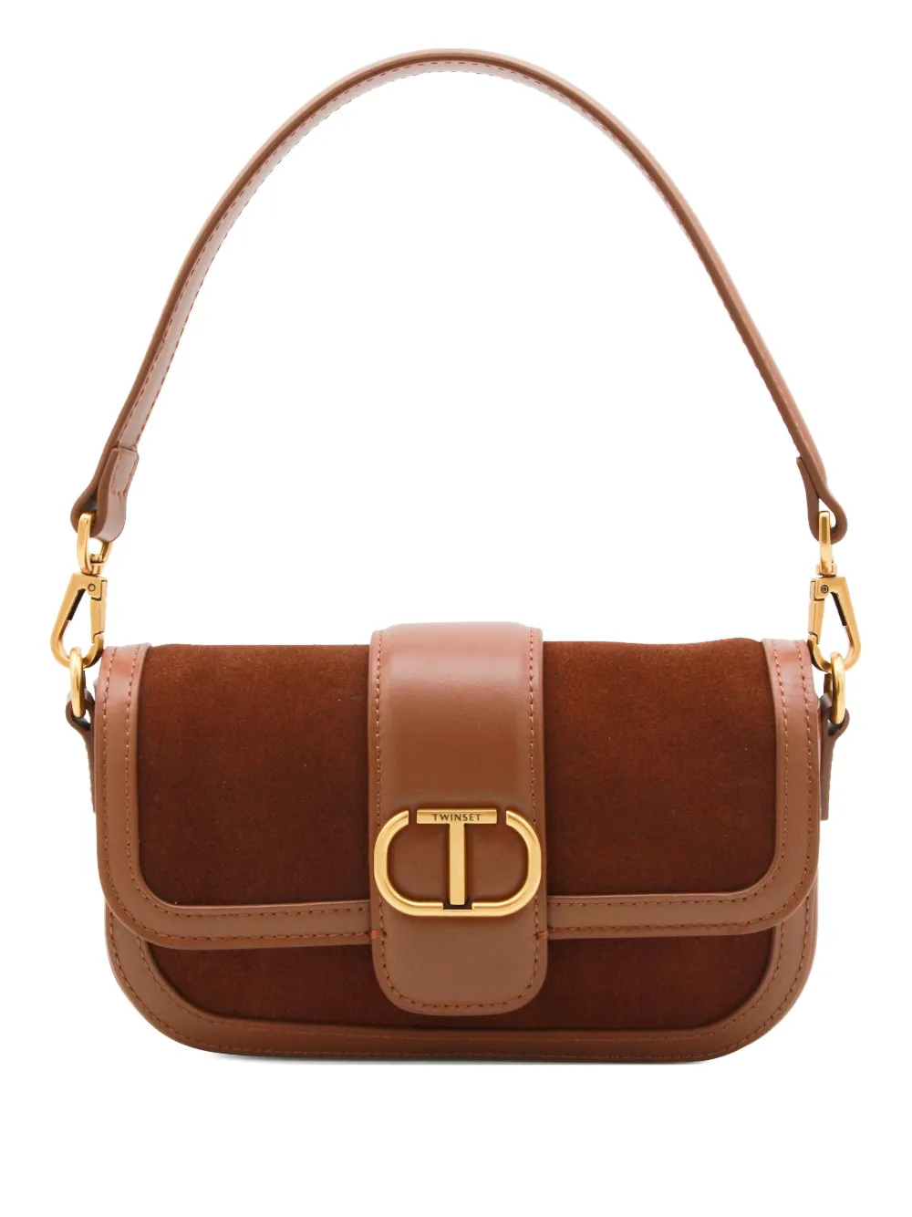 Twinset Logo-plaque Shoulder Bag In Burgundy