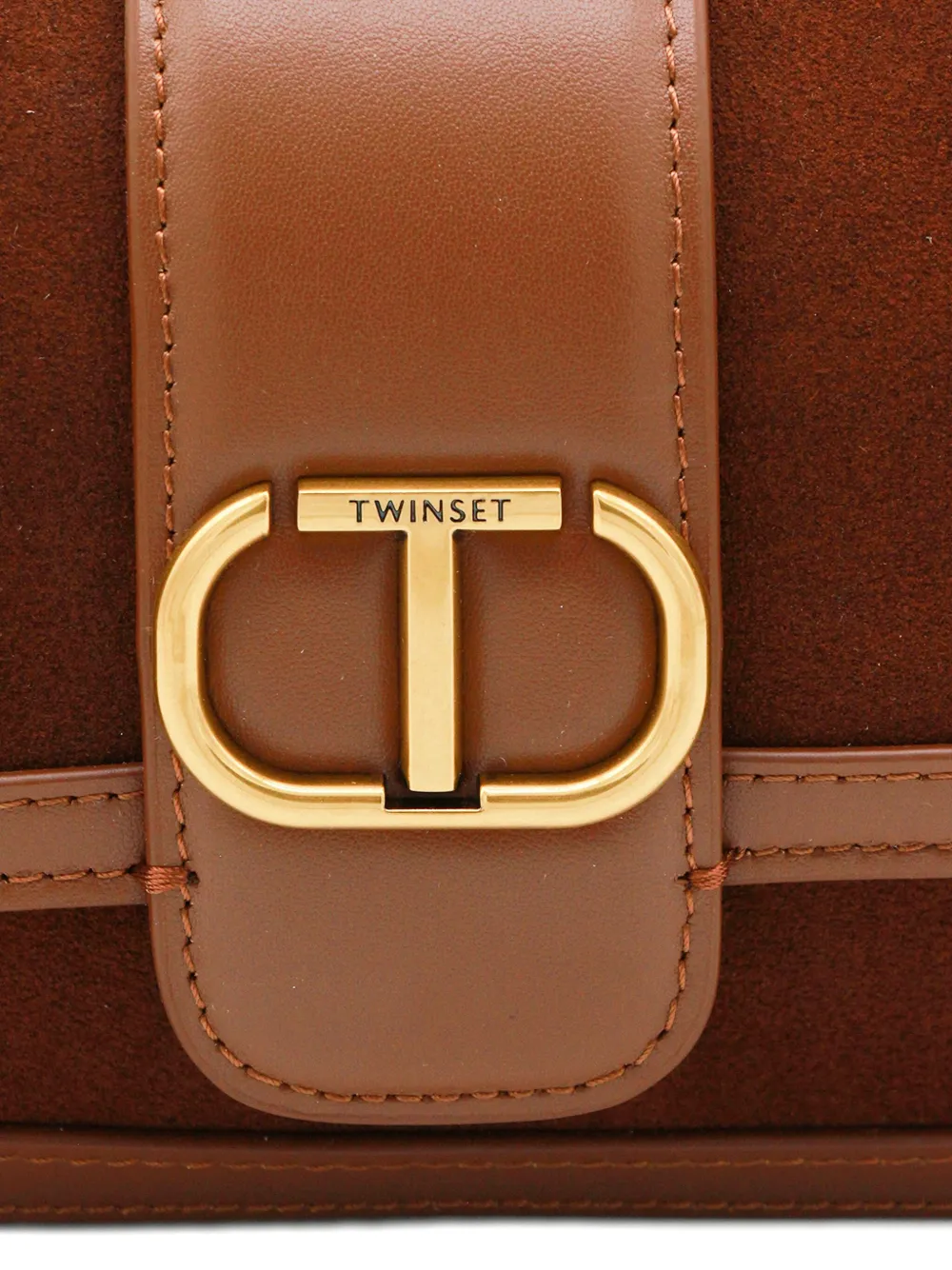 Twinset Logo-plaque Shoulder Bag In Burgundy
