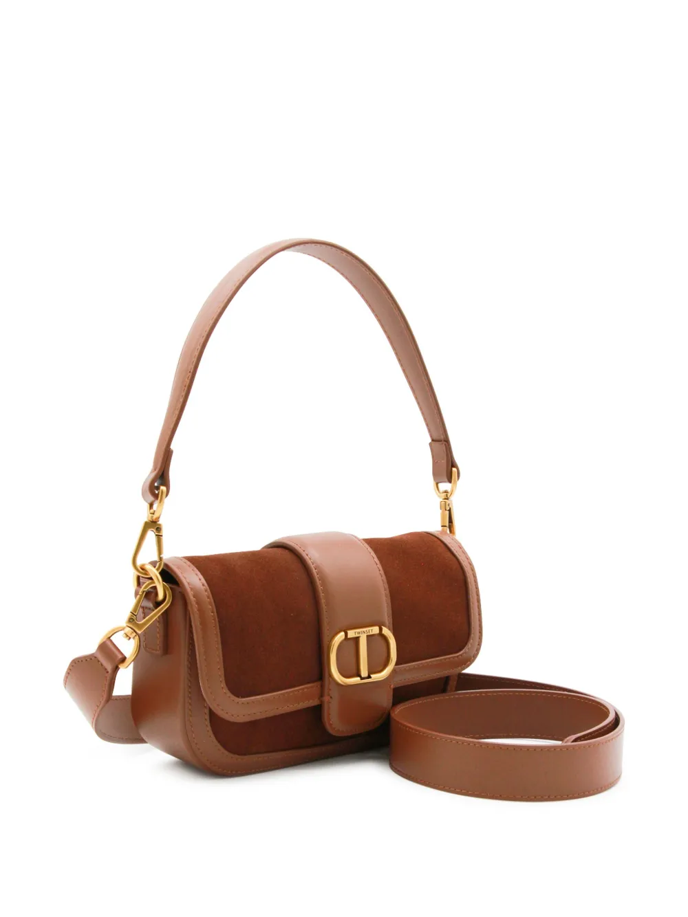 TWINSET Schoudertas met logoplakkaat Bruin