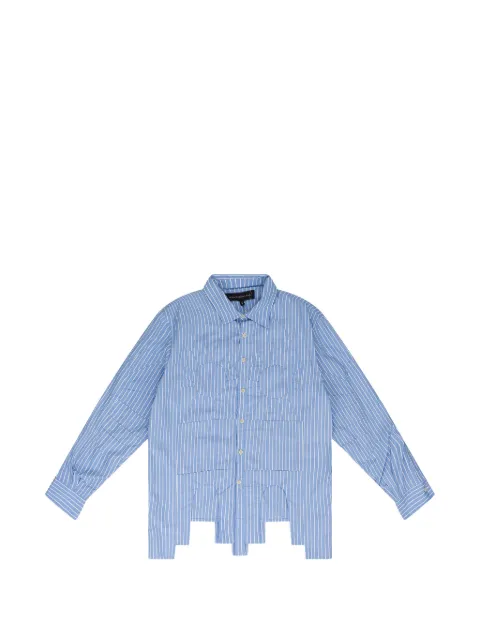 Who Decides War striped button-down shirt