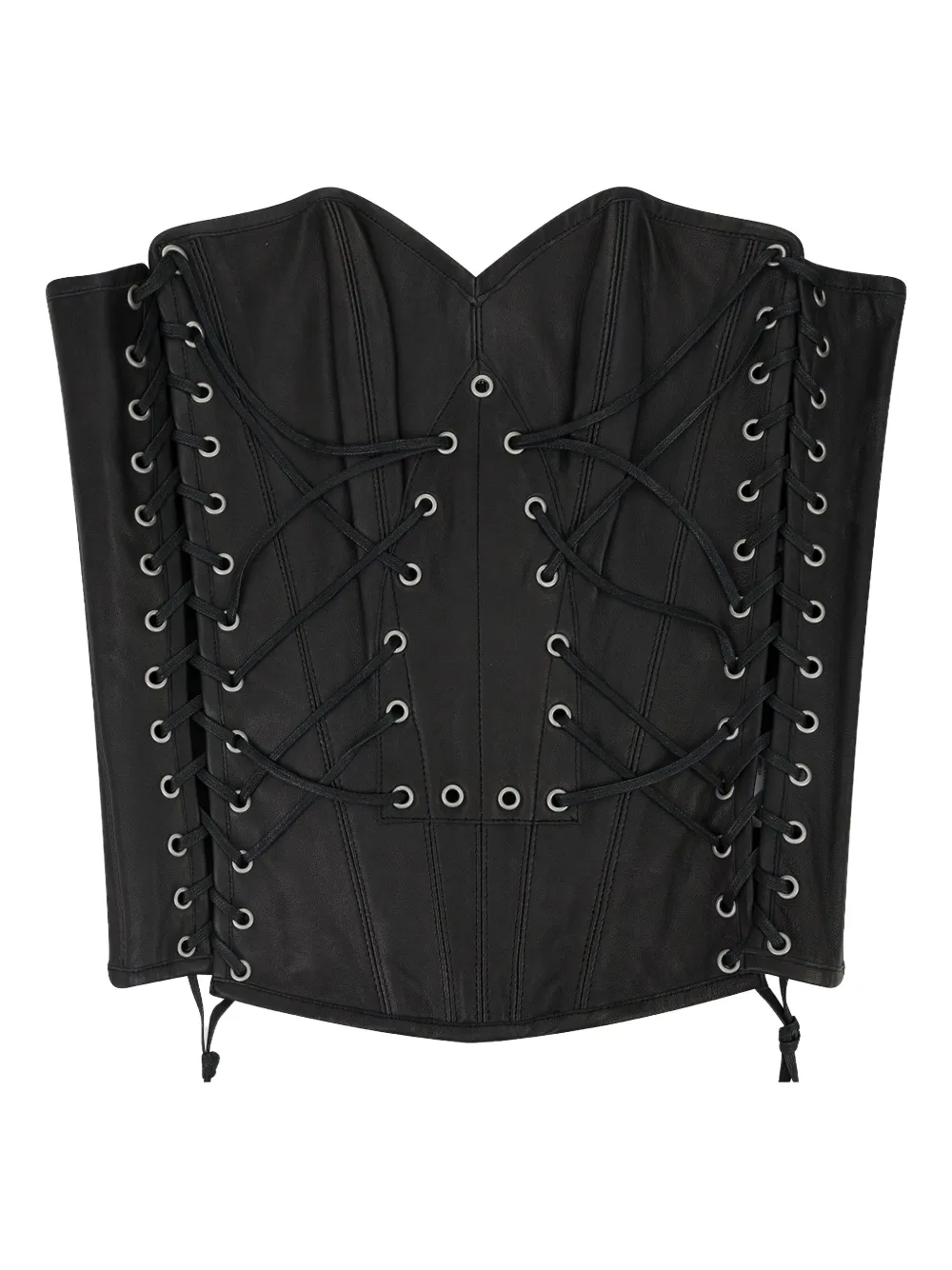 Who Decides War Window Drawstring Corset In Black