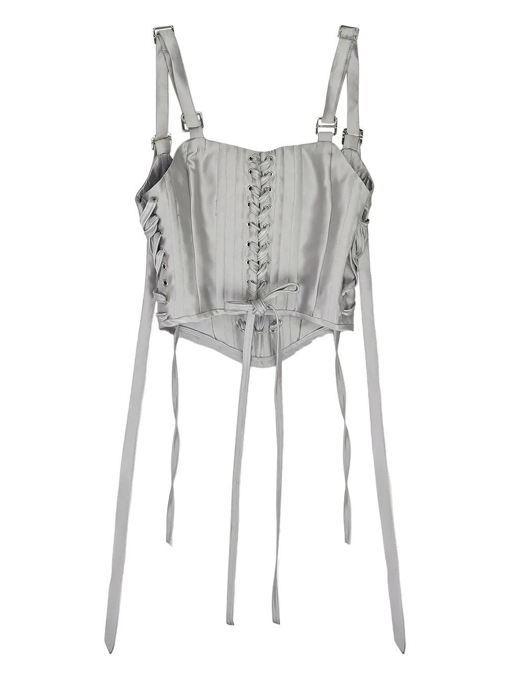 Who Decides War tie-detail corset | Grey | Image 1