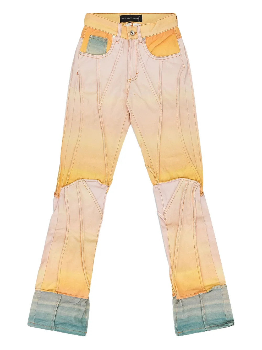 Who Decides War Sunset Panelled Jeans In Yellow