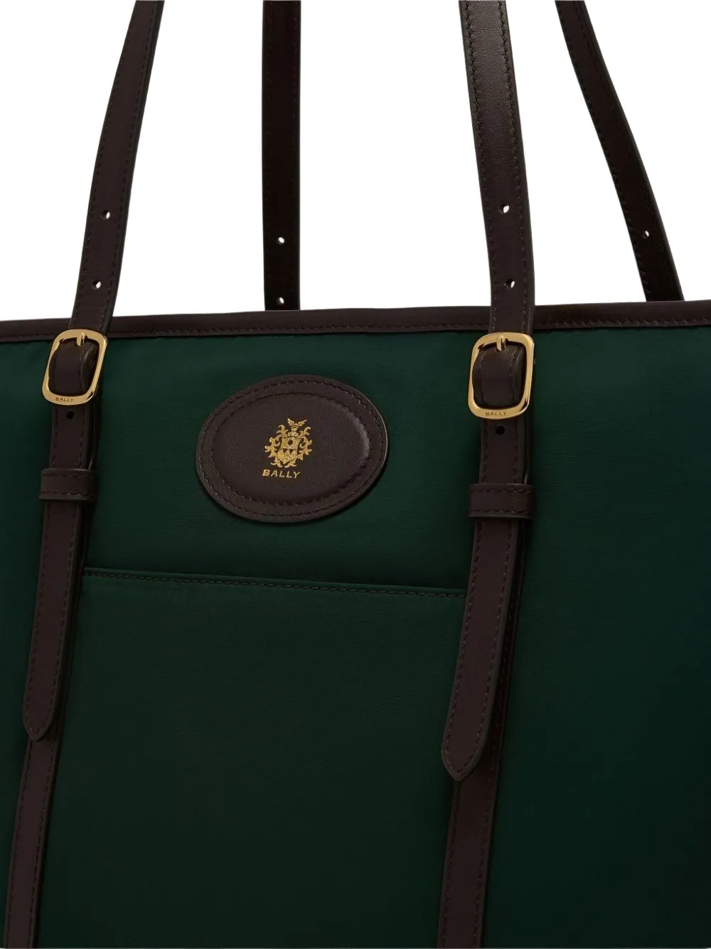 Bally Buckled-handles Tote Bag In Green