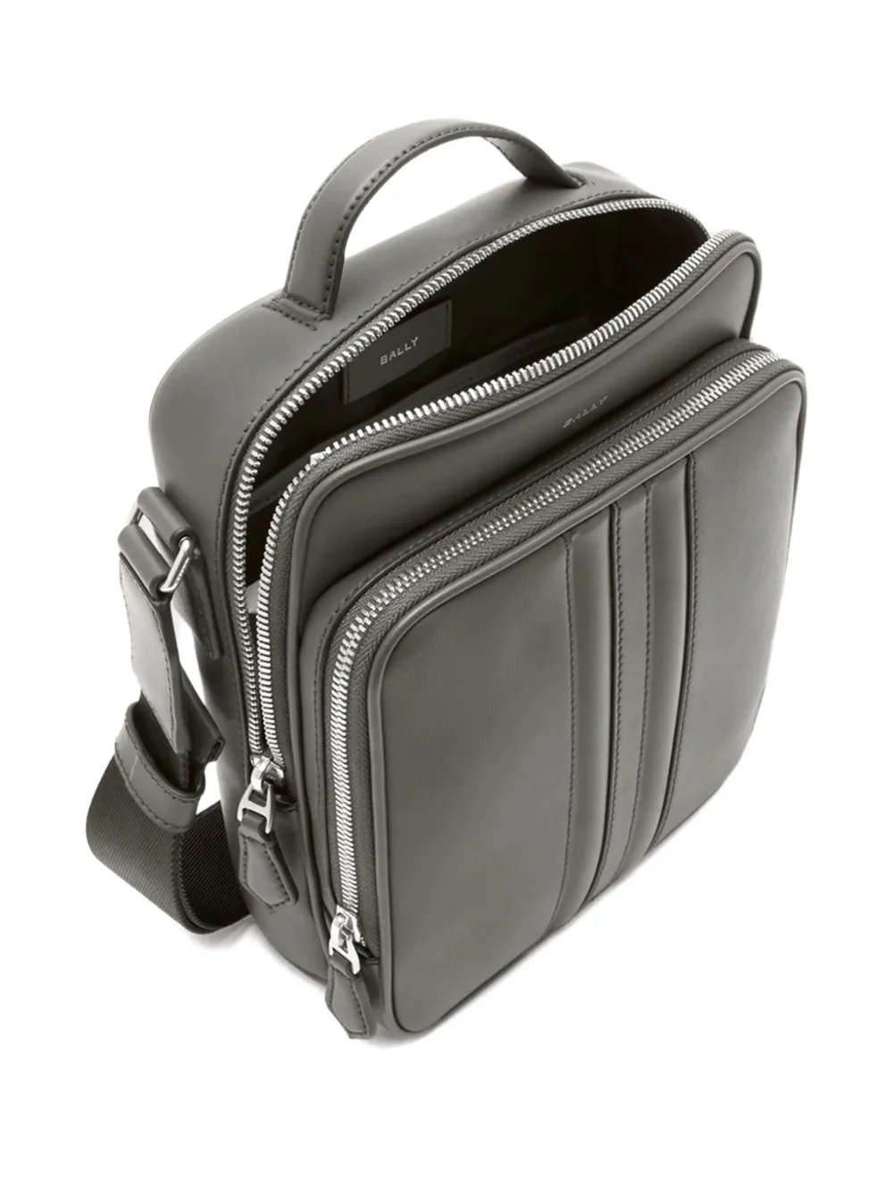 Bally Schoudertas met handgreep en rits Grijs