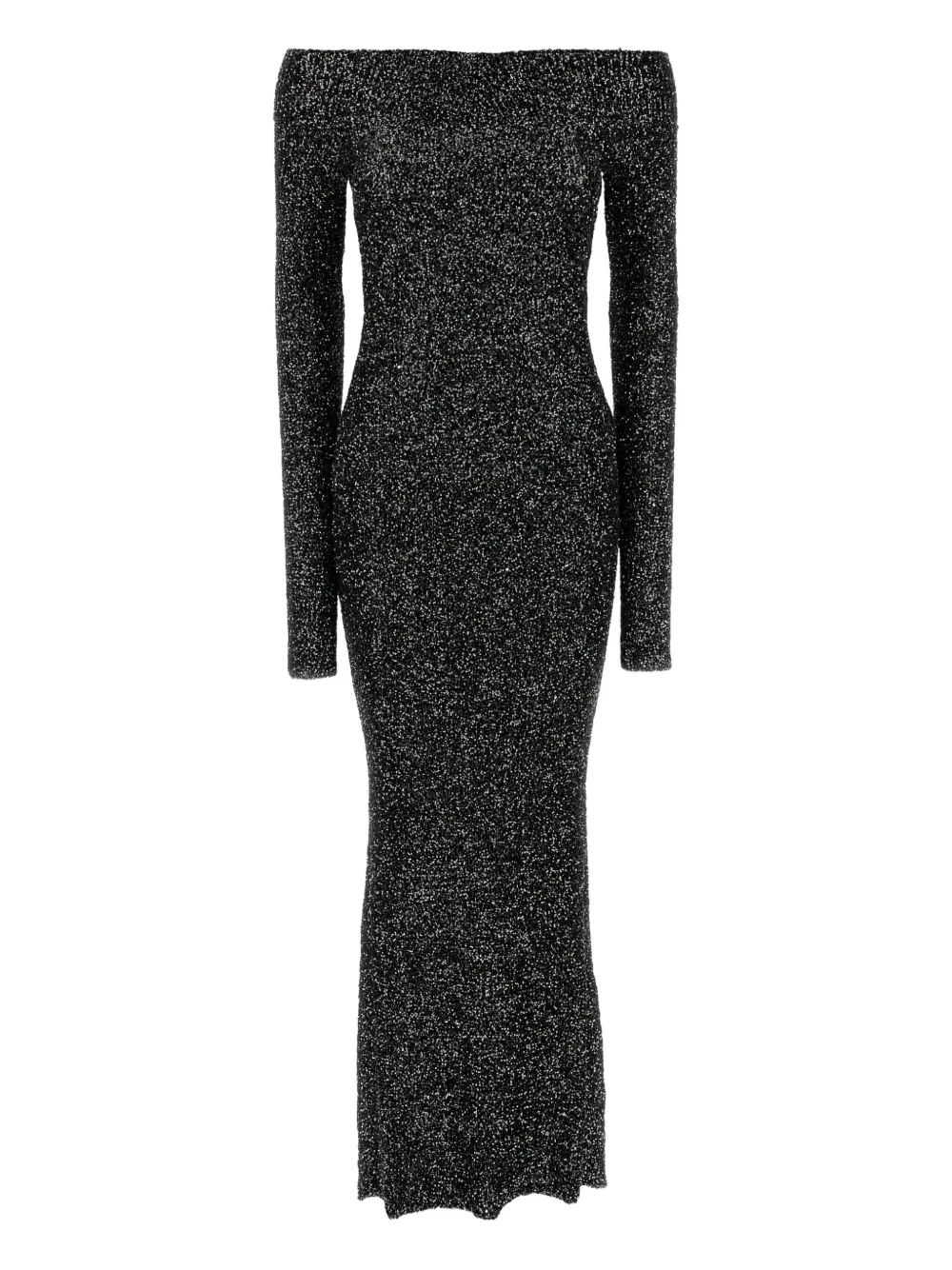 Stella McCartney embellished knit off-the-shoulder dress - Nero
