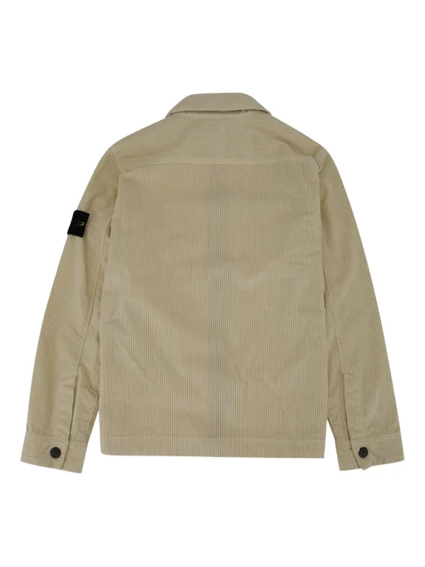 Stone Island Junior Corduroy zip-up Overshirt Neutrals FARFETCH ID
