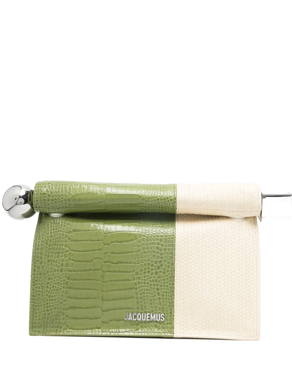 Jacquemus The Pochette Rond Carré two-toned clutch bag - Verde