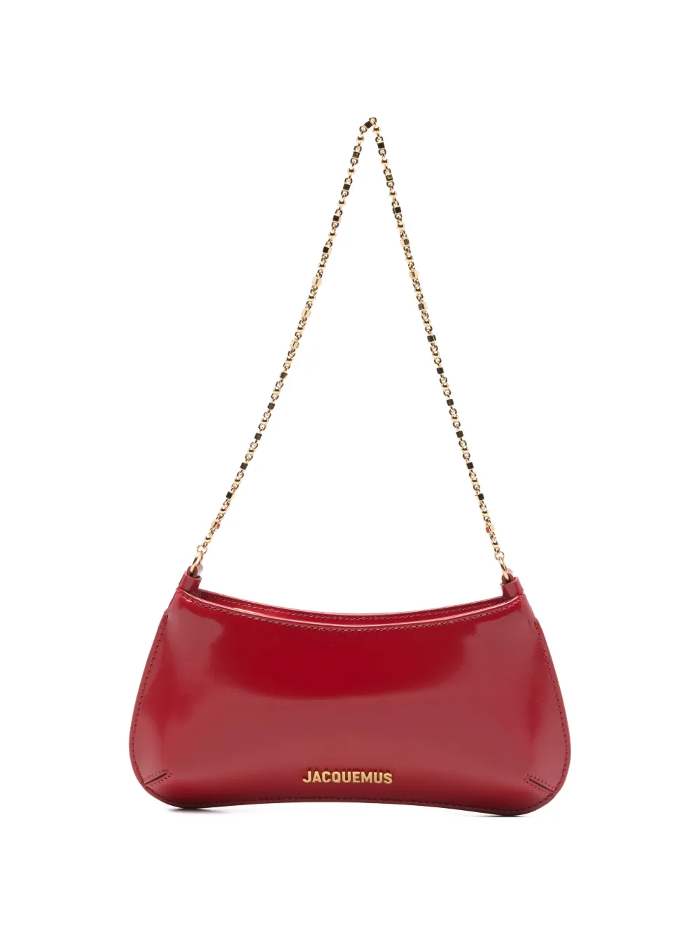 Jacquemus Le Petit Bisou chain-strap shoulder bag - Rosso
