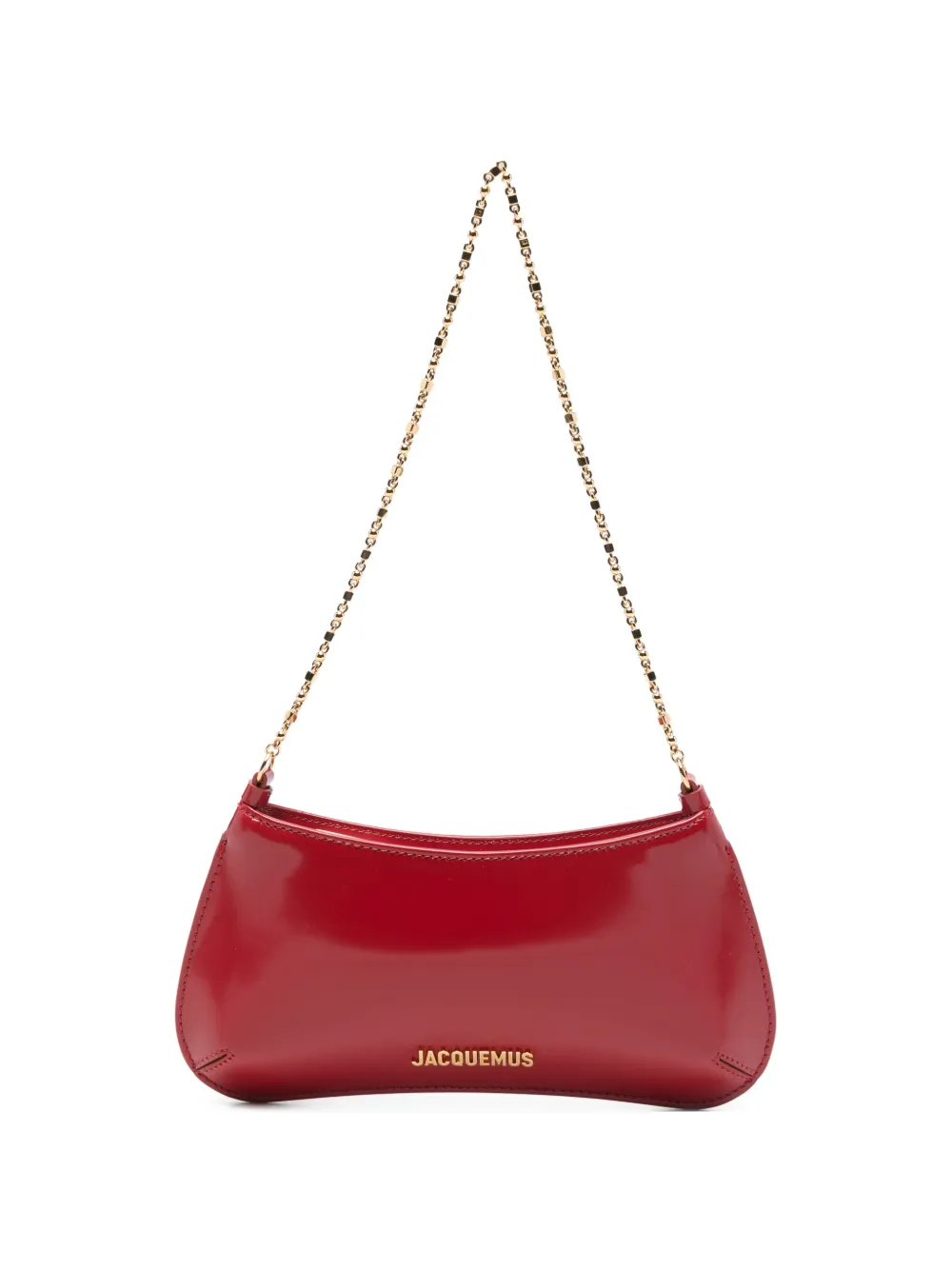 Jacquemus Le Petit Bisou chain-strap shoulder bag - Rosso