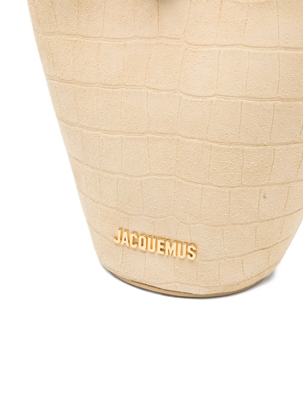 Jacquemus Le Petit Bambola suède shopper met krokodillen-reliëf Beige